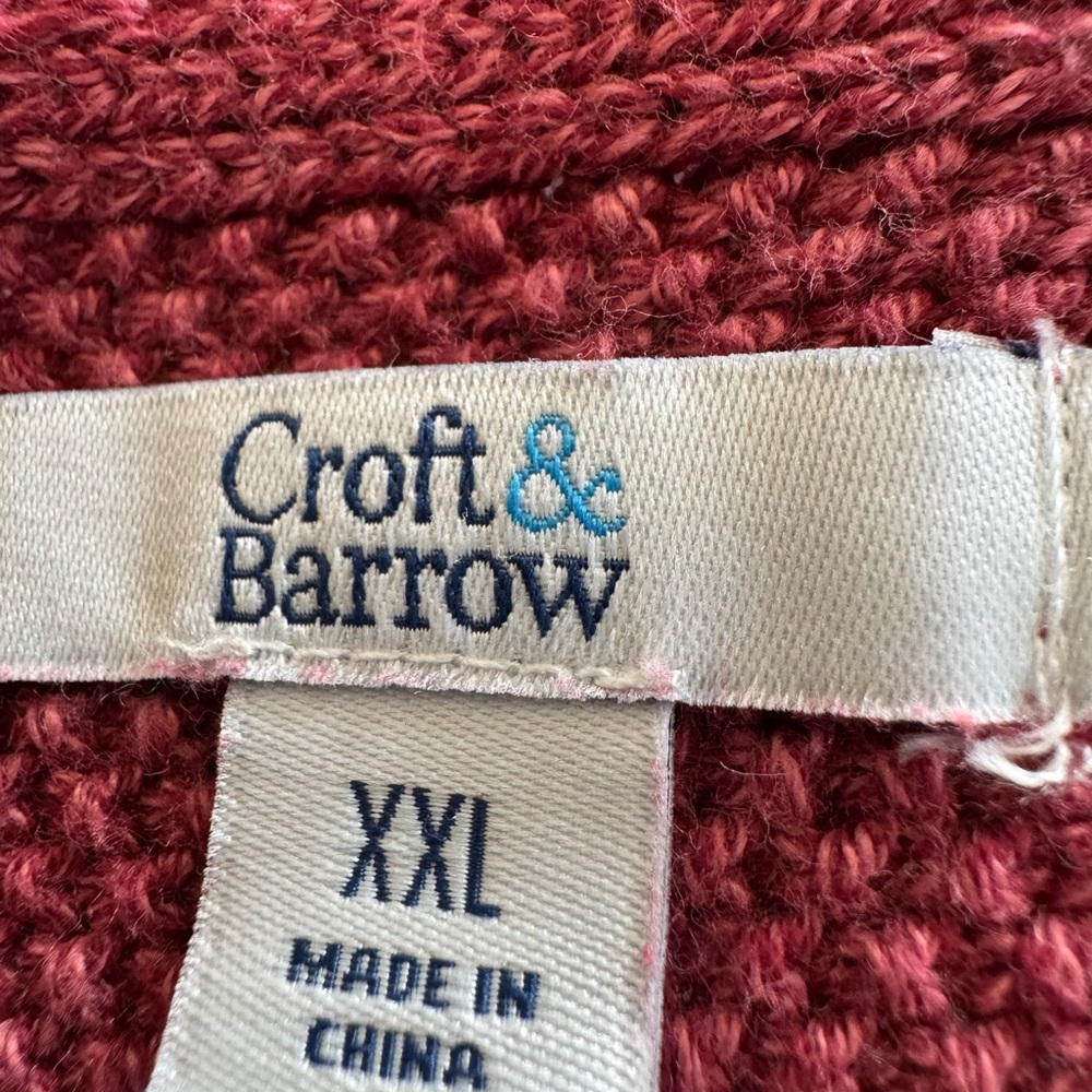 Croft & Barrow Textured Knit Tunic Sweater - Mauve Berry - 3/4 Raglan Sleeve XXL - Picture 5 of 9